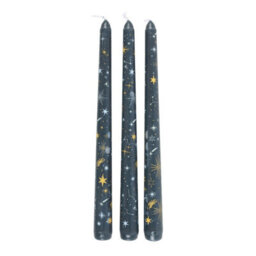 Something Different Starry Night Taper Candle (Pack Of 3) Dark Blue (One Size) - thumbnail 1