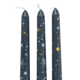 Something Different Starry Night Taper Candle (Pack Of 3) Dark Blue (One Size) - thumbnail 2