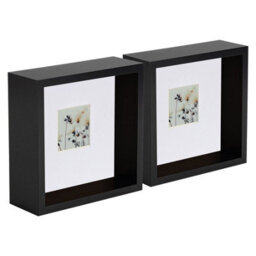 "Nicola Spring 6 X 6"" Deep Photo Frames - Black/white Mount - 3D Deep Box Picture Frame Display Case (2 X 2"" Mount) X5" - thumbnail 1