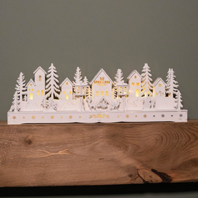 Samuel Alexander 15Cm Battery Operated Light Up Wooden House Scene With 15 Warm White Leds - image 1