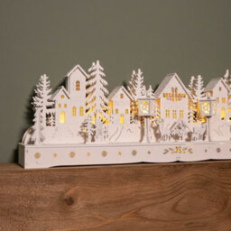 Samuel Alexander 15Cm Battery Operated Light Up Wooden House Scene With 15 Warm White Leds - thumbnail 3