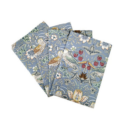 William Morris Set Of 4 Strawberry Blue Minor Napkins