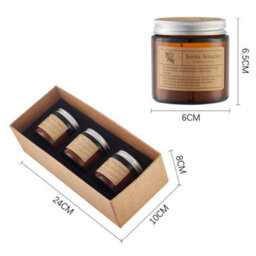 Living And Home 3 Pcs Eco-Friendly Fragrant Soy Wax Candles In Tan Glass Jars - thumbnail 7