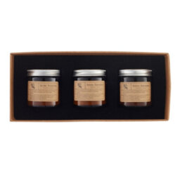 Living And Home 3 Pcs Eco-Friendly Fragrant Soy Wax Candles In Tan Glass Jars - thumbnail 3
