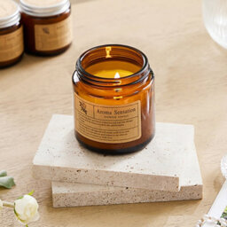 Living And Home 3 Pcs Eco-Friendly Fragrant Soy Wax Candles In Tan Glass Jars - thumbnail 2