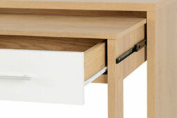 Seconique Seville 2 Drawer Slider Desk In White Gloss Light Oak Effect Veneer - thumbnail 8