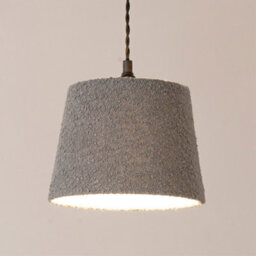 Valuelights Rory Grey Boucle Fabric Tapered Easy Fit Ceiling Table Floor Lamp Shade (D)22Cm