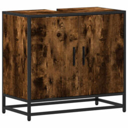 Walplus Bathroom Sink Cabinet Smoked Oak 65X33X60 Cm Engineered Wood - thumbnail 2