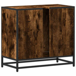 Walplus Bathroom Sink Cabinet Smoked Oak 65X33X60 Cm Engineered Wood - thumbnail 7