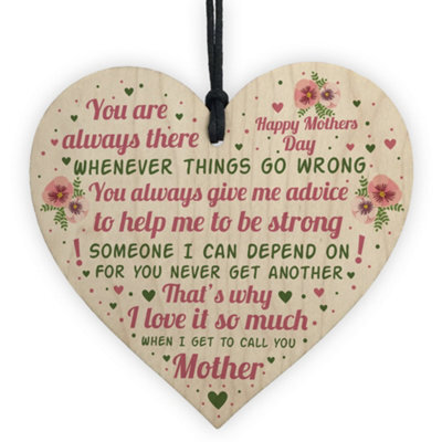 Red Ocean Mothers Day Plaque Mothers Day Gift Wooden Heart Gift For Her Mother Daughter Gifts Keepsake - image 1