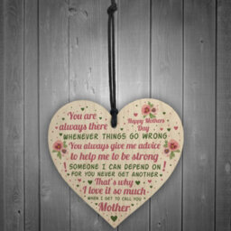 Red Ocean Mothers Day Plaque Mothers Day Gift Wooden Heart Gift For Her Mother Daughter Gifts Keepsake - thumbnail 2