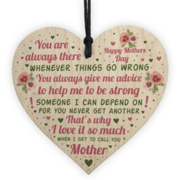 Red Ocean Mothers Day Plaque Mothers Day Gift Wooden Heart Gift For Her Mother Daughter Gifts Keepsake - thumbnail 1