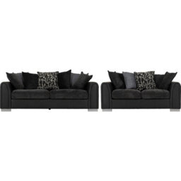 Seconique Millie 3 Seater + 2 Seater Suite-Dark Grey - thumbnail 2