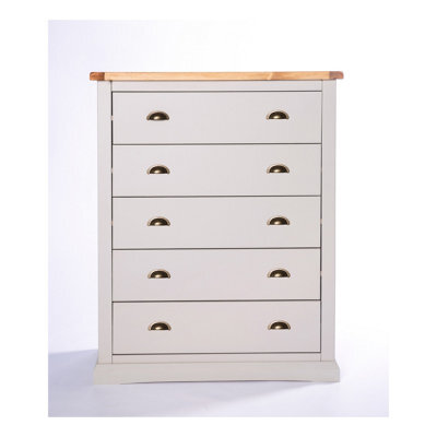 Cabinet Bits Loreo 5 Drawer Chest Of Drawers Brass Cup Handle - image 1