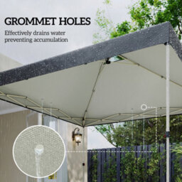 Outsunny Gazebo Roof Replacement Uv50+ Waterproof 3X3(M) Black - thumbnail 7