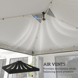 Outsunny Gazebo Roof Replacement Uv50+ Waterproof 3X3(M) Black - thumbnail 5