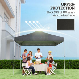 Outsunny Gazebo Roof Replacement Uv50+ Waterproof 3X3(M) Black - thumbnail 4