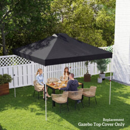 Outsunny Gazebo Roof Replacement Uv50+ Waterproof 3X3(M) Black - thumbnail 9