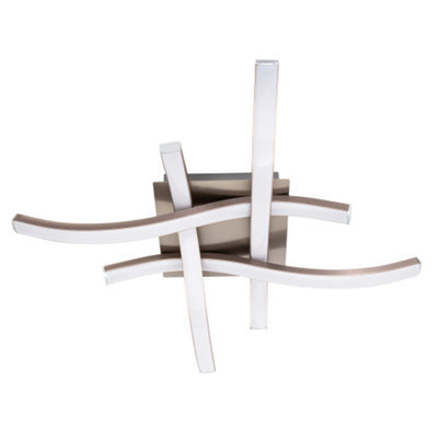 Happy Homewares Modern Led Ceiling Lighting Fitting In Brushed Nickel With 4 Strips - image 1
