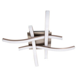 Happy Homewares Modern Led Ceiling Lighting Fitting In Brushed Nickel With 4 Strips - thumbnail 1