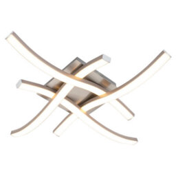 Happy Homewares Modern Led Ceiling Lighting Fitting In Brushed Nickel With 4 Strips - thumbnail 4