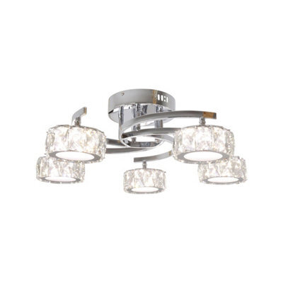 Pagazzi Lighting Pagazzi Dilan 5-Light Led Polished Chrome Semi-Flush Ceiling Light - image 1