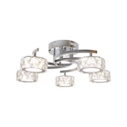 Pagazzi Lighting Pagazzi Dilan 5-Light Led Polished Chrome Semi-Flush Ceiling Light