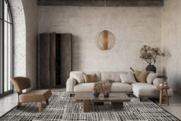 Mayfair Living Room Area Rug Metallic Sheen Contemporary Modern Mesh Design - Black 200Cm X 290Cm - thumbnail 3