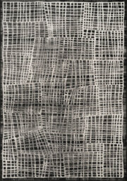 Mayfair Living Room Area Rug Metallic Sheen Contemporary Modern Mesh Design - Black 200Cm X 290Cm - thumbnail 2