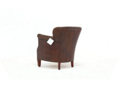 Professor Armchair Vintage Distressed Brown Real Leather - thumbnail 4