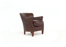 Professor Armchair Vintage Distressed Brown Real Leather - thumbnail 6