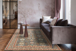 RugsX Wool Carpet Soho 477.26.la500 Osta Ornament, Frame Natural Blue Terracotta 80X160 Cm - thumbnail 5