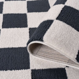 The Rugs Loft Navy And Ivory Checkerboard Living Room Area Rug And Runners Soft Pile - thumbnail 6