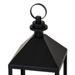 Hill Interiors Astra Medium Lantern With Glass Candle Holder - L17 X W17 X H38 Cm - Black - thumbnail 3