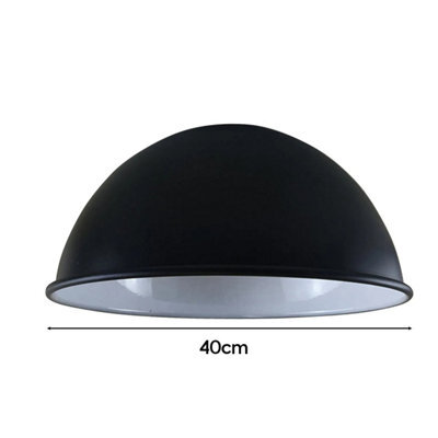 40Cm Black White Inner Metal Ceiling Lamp Shade Easy Fit Hanging Light Shade - image 1
