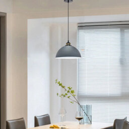 40Cm Black White Inner Metal Ceiling Lamp Shade Easy Fit Hanging Light Shade - thumbnail 4