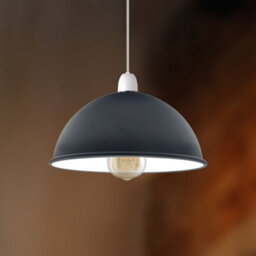 40Cm Black White Inner Metal Ceiling Lamp Shade Easy Fit Hanging Light Shade - thumbnail 2