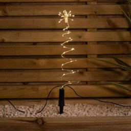 Samuel Alexander 30Cm Set Of 4 Light Up Silver Shaped Christmas Tree Garden Path Lights With 200 Warm White Leds - thumbnail 5