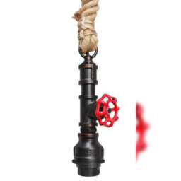 Long Life Lamps Company Industrial Water Pipe Vintage Ceiling Rope Pendant Light With Valve Tap M0168 - thumbnail 3