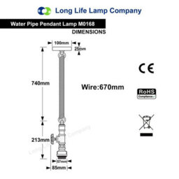 Long Life Lamps Company Industrial Water Pipe Vintage Ceiling Rope Pendant Light With Valve Tap M0168 - thumbnail 2