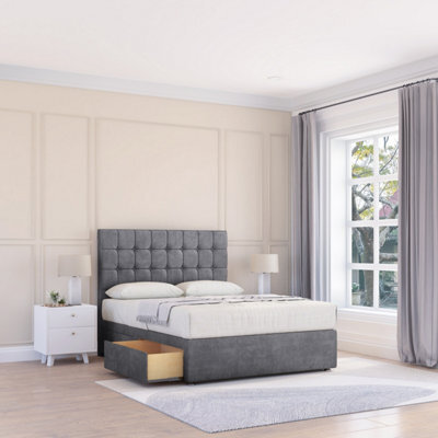 "Sloomy 4Ft Alabama Divan Bed Base Armour Coinston ,4 Drawers & 26"" Struts Headboard - Small Double" - image 1