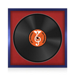 "16X16"" Purple Sleek Vinyl Record Frame With Crimson Mount For 12 Inch Lp Disc - Ak Frames" - thumbnail 1