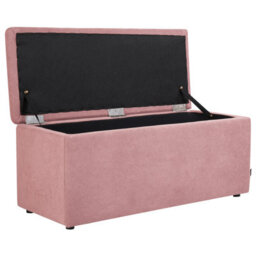 Wyld And Coco Pink Ottoman 100 X 42 X 40 Cm Polyester Upholstered Footstool With Hidden Storage - thumbnail 5
