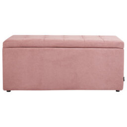 Wyld And Coco Pink Ottoman 100 X 42 X 40 Cm Polyester Upholstered Footstool With Hidden Storage - thumbnail 1