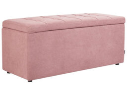 Wyld And Coco Pink Ottoman 100 X 42 X 40 Cm Polyester Upholstered Footstool With Hidden Storage - thumbnail 3