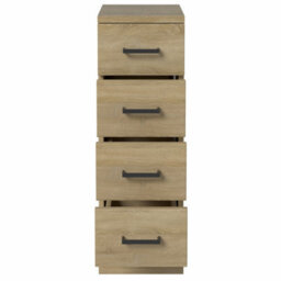 Affine Bathroom 4 Drawer Storage Unit Cabinet 250mm Modern Furniture Oak Effect - thumbnail 5