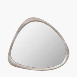 Pacific Lifestyle Grey Oak Wood Veneer Curved Wall Mirror - thumbnail 1
