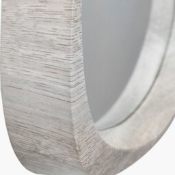 Pacific Lifestyle Grey Oak Wood Veneer Curved Wall Mirror - thumbnail 4
