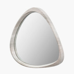 Pacific Lifestyle Grey Oak Wood Veneer Curved Wall Mirror - thumbnail 2