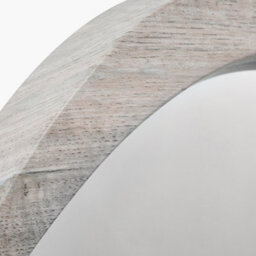 Pacific Lifestyle Grey Oak Wood Veneer Curved Wall Mirror - thumbnail 3